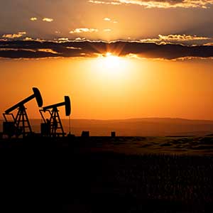 pumpjacks and windmill