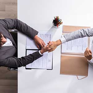 two business people shaking hands