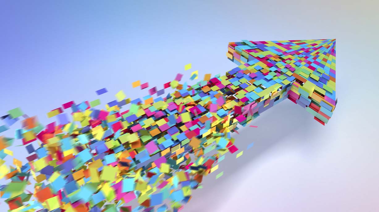 Colorful Arrow Flying Up