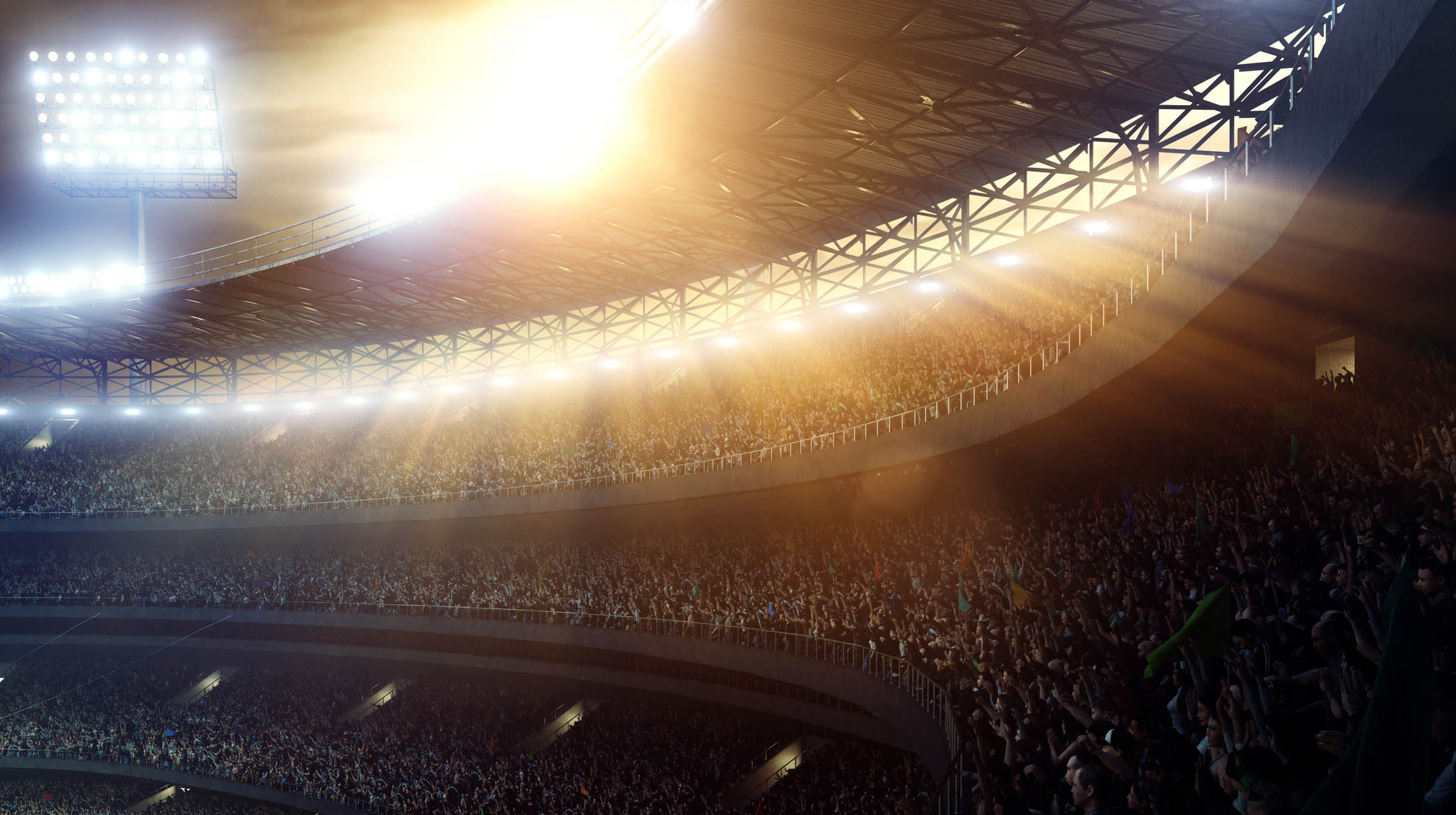 stadium with lights at nightg